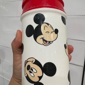 Mickey Mouse Red and White Thermos Vintage by Aladdin